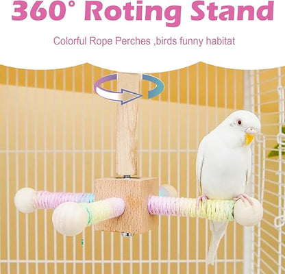 Rope Perches for Bird Cages, Parrot Rope Perch for Cockatiels & Parakeets, Bird Cage Accessories(4pcs)