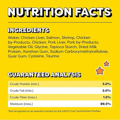 Temptations Creamy Puree Mix-Ups Squeezable Lickable Wet Cat Treats, Seafood Medley Flavor, 0.42 oz. Tubes, 4 Count, Pack of 11 (44 Total)