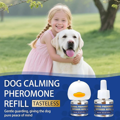 Dog Pheromone Calming Diffuser: Relaxing Pheromone Diffuser for Dogs Relief Stress Anxiety Fighting Scratching Barking, Dog Calming Pheromone Diffuser Kit with 1 Plug in Diffuser+2 Refill 48ml (3in1)