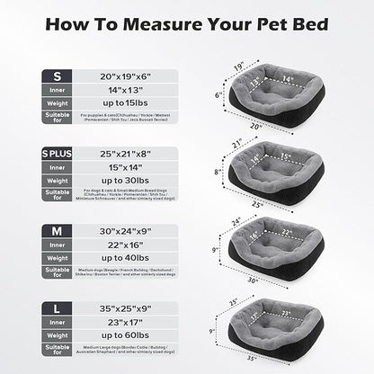 INVENHO Large Dog Beds Large Sized, Washable Orthopedic Warming Soft Sleeping Durable with Anti-Slip Bottom