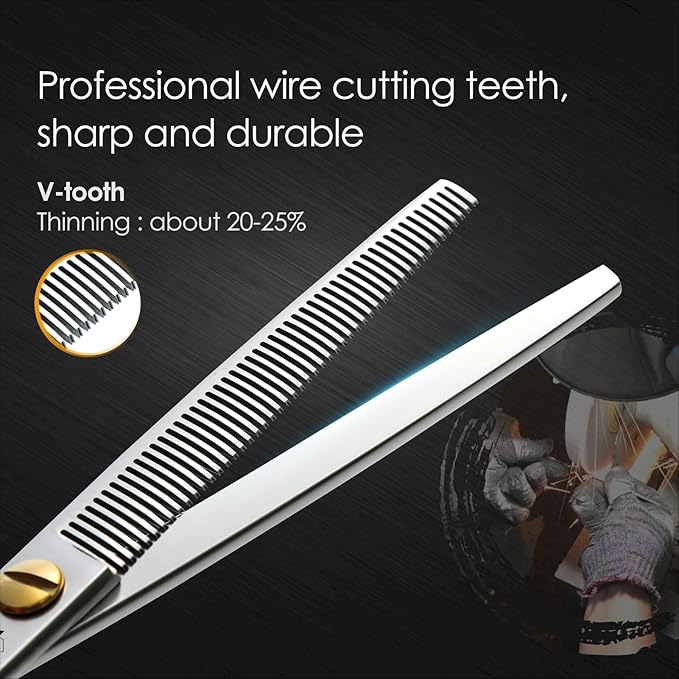Dog Grooming Scissors: 7.0" Pet Shears Made Of Japanese VG10 Advanced Stainless Steel Professional Grooming Scissors for Dogs Cats and Other Pets