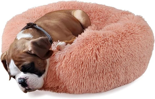 Dog Beds for Small Dogs 19 inches Anxiety and Calming Pink Dog Beds Washable Fluffy and Plush Cute Puppy Beds for Small Dogs Girl Fits up to 15 lbs Pets Beds for Small Dog.