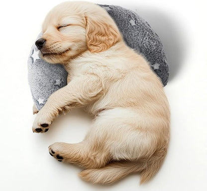 Pillow for Cats & Puppy, Cat Neck Pillow Soft Fluffy Pet Calming Toy Half Donut Cuddler, U-Shaped Pillow for Pet, Joint Relief Sleeping Improve (Glow Grey, S)