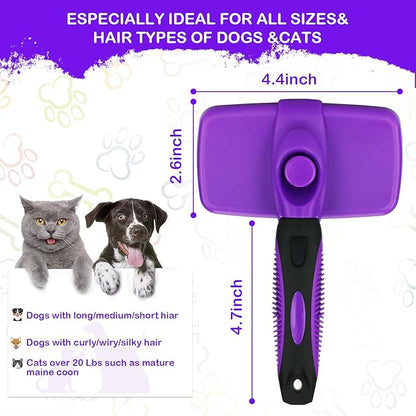 Pet Grooming Brush, The Ultimate Dog Brushes for Shedding Hair, Fur, Comb for Grooming Long Haired & Short Haired Dogs, Cats, Rabbits & More, Shedding and Grooming Tool for Dog and Cat Brush