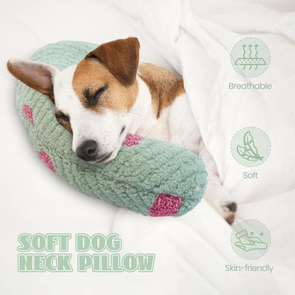 T'CHAQUE Cat Pillow, Dog Neck Pillow Anxiety Relief, Comfort Cat Pillows for Indoor Catsï¼ Ultra Soft Dog Calming Pillow Bed, Half Donut Cuddler Sleeping Improve Pillow Pet for Upper Spine Support