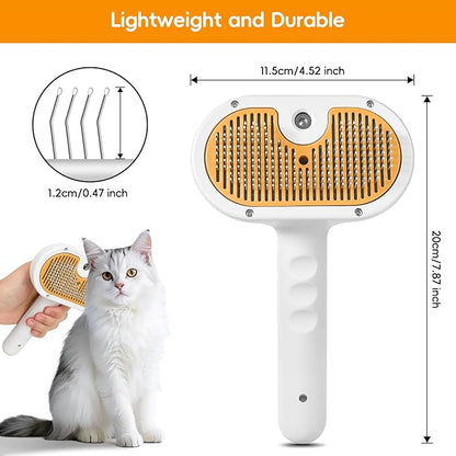 3 in 1 Steam Brush for Dogs and Cats,Pet Spray Hair Removal Comb for Shedding and Grooming Supplies,Spritz Defur Comb for Dogs and Cats,Water Brush for Indoor Cats and Dog.