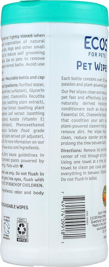 ECOS Pet Wipes, 35 CT