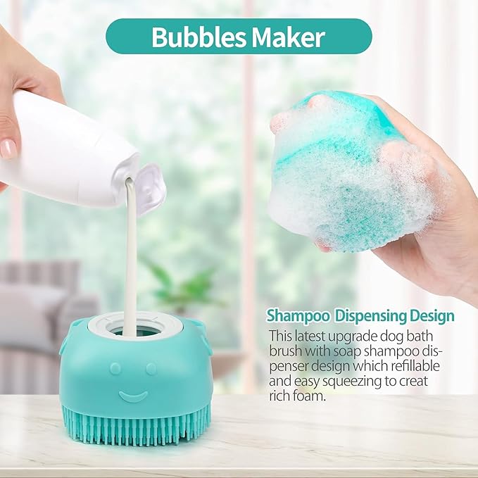 Pet Shampoo Brush, Long Hair, cat Shampoo Brush, Bath Dog Shampoo Brush, Dog Brush, cat Brush