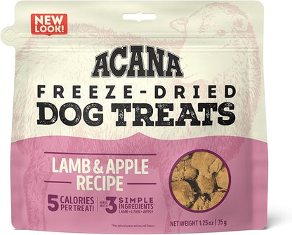 ACANA Singles Freeze Dried Dog Treats, Limited Ingredient Grain Free Lamb & Apple Recipe, 1.25oz