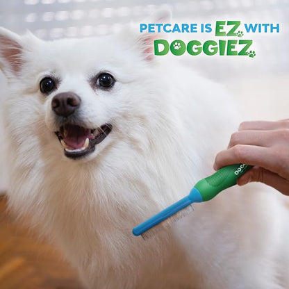 2 in 1 Detangling Comb for Long & Short Pet Fur - Metal Grooming Brush to Remove Matted, Knotted Hair