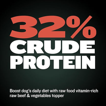 Bully Max Freeze-Dried Raw Dog Food Toppers for Puppies and Adult Dogs - Beef with Real Fruits & Veggies - Natural Meal Enhancers with Vitamins & Minerals - Feed as Puppy Treat or Dog Meal