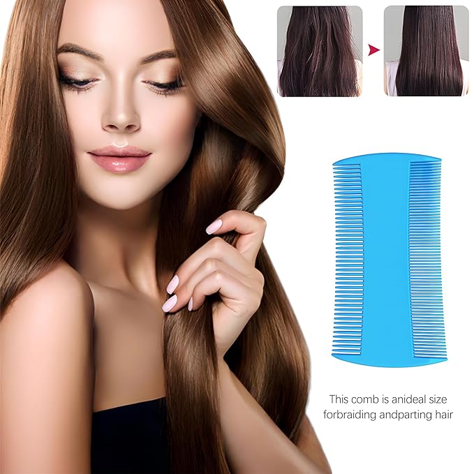 Double-Sided Pet Grooming Comb Set, 6-Pack Flea and Lice Combs with Rounded Teeth, Professional Dematting Tool for Pets