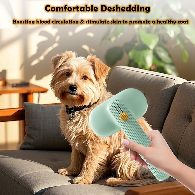 Dog Brush for Shedding & Grooming, Self Cleaning Slicker Brushes with Bath Brush for Shot Long Haired Dogs Cats, Cat Deshedding Brushes Puppy Pet Grooming Undercoat Comb for Sensitive Skin