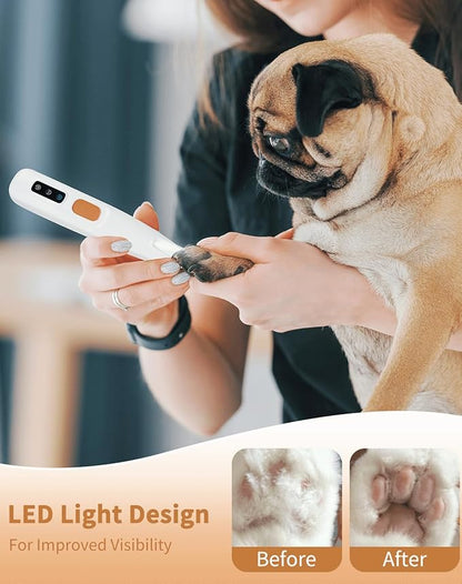 Dog Paw Trimmer with Led Light, 18mm-Blade Electric Dog Clippers for Groomming, Led Display Rechargeable Hair Shaver for Paws, Ears, Face, Rump and Eyes
