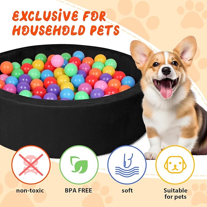 Pet Beds, 27.5 Inch Round Foam Sof Dog Bedsï¼_uitable for Small Dog & Cat Play in The Ball Pitï¼_lack - Ideal for Puppies and Kittensï¼_alls Not Includedï¼...