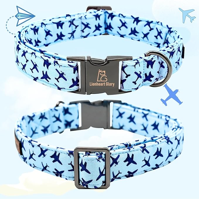 Lionheart glory Dog Collar, Blue Dog Collar Boy Dog Collars Heavy Duty Adjustable Collar for Small Dogs Pet Gift