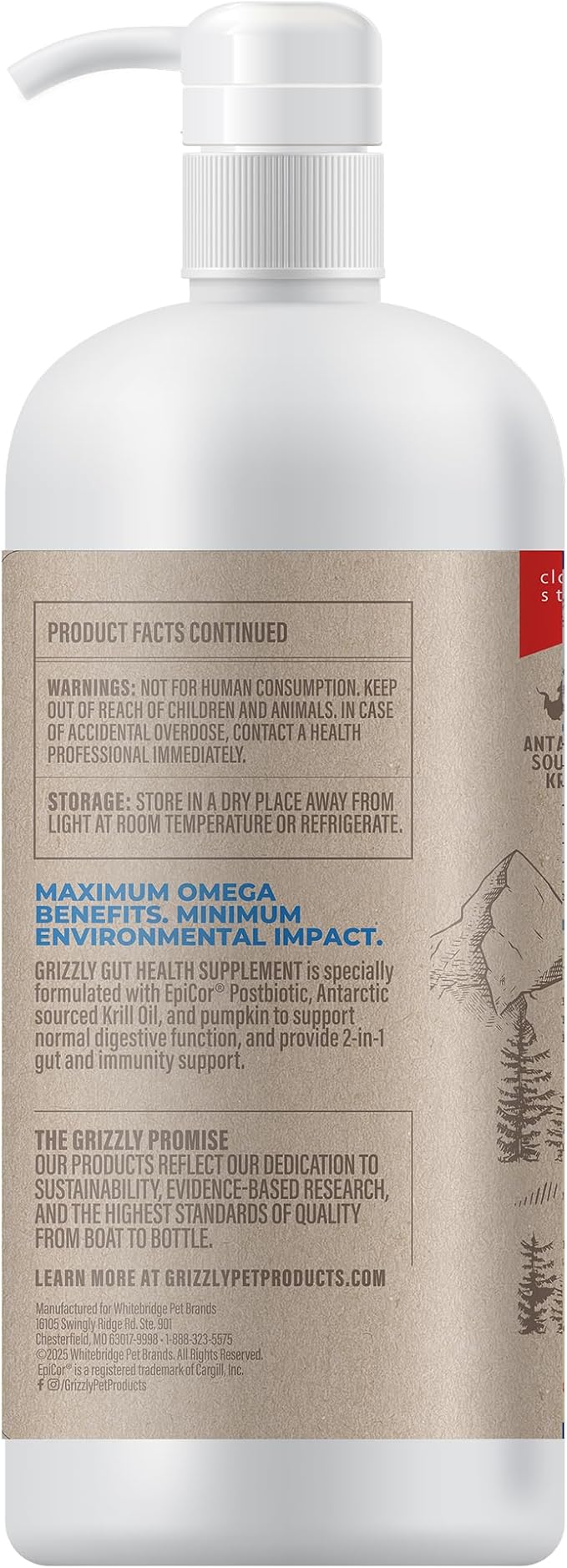 Grizzly Gut Health Supplement Liquid, 32 oz. Bottle