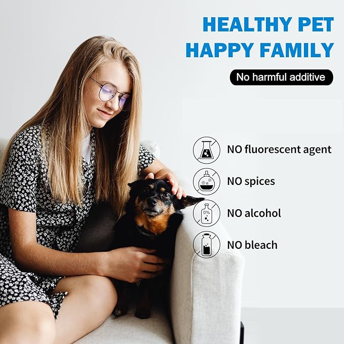 300Pcs Dog Eye Wipes Biodegradable, Hypoallergenic Cat Dog Eye Cleaner, Pet Tear Stain Remover Wipes | Wrinkle, Face, Eye Cleaner Pads to Gently Remove Discharge, Crust | Unscented Pet Tear Wipe