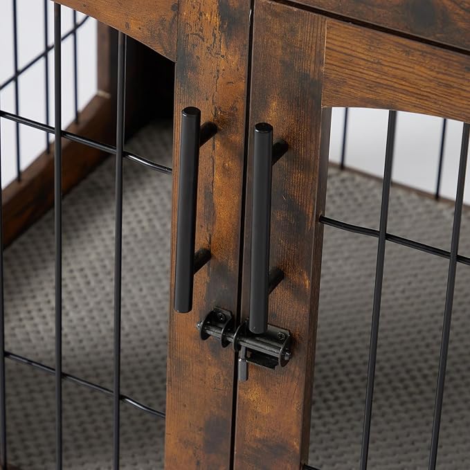 Dog Crate Furniture, Dog Crate Table, Decorative Dog Kennel with Drawer, Indoor Pet Crate End Table (Large)