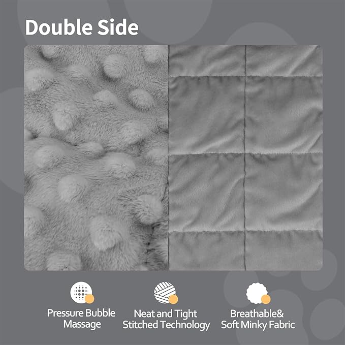 LaSyL Weighted Blanket for Pets | Thunder Blanket for Dogs Anxiety | Premium Soft Minky | Relaxation & Calming & Anti Anxiety | Used in Car, Bed, Couch | Dark Grey, Washable Medium 32" L x 40" W