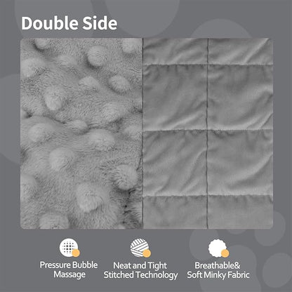 LaSyL Weighted Blanket for Pets | Thunder Blanket for Dogs Anxiety | Premium Soft Minky | Relaxation & Calming & Anti Anxiety | Used in Car, Bed, Couch | Dark Grey, Washable Medium 32" L x 40" W