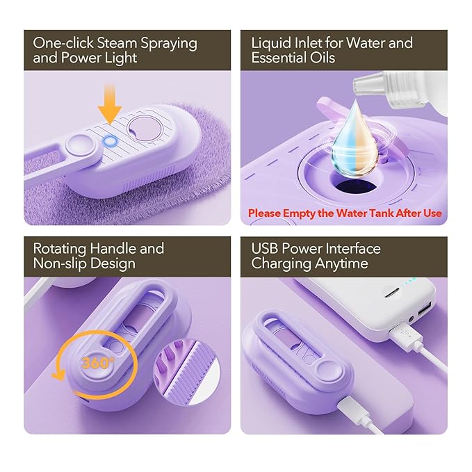 Enhanced 3-in-1 Cat Steam Brush With Larger Spray Misting, Long Steamy Comb for undercoat Shedding, Hair Removal & Cleaning, Water Brush for Indoor Long Hair Cat, Dog, Rabbit (Brown)