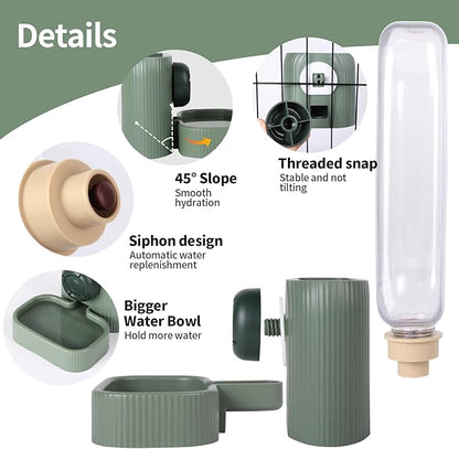 20oz Hanging Automatic Pet Water Dispenser, Gravity Dog Water Bowl for Cage, No Drip Rabbit Water Bottle, Cage Water Dispenser for Small Dogs, Cats, Rabbits and Other Small Animals