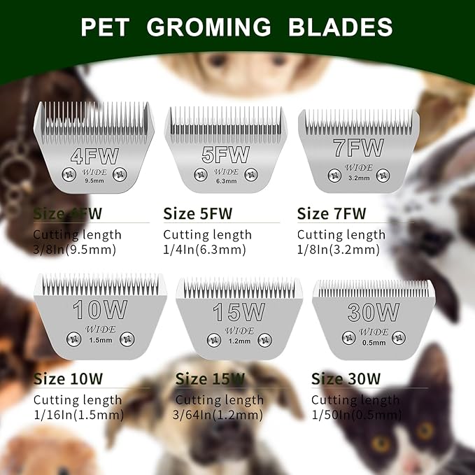 3 Pack 30 Wide Blades for Dog Grooming,Compatible with Andis,Oster A5,Wahl km10 Clippers,Cutting Length 1/50"