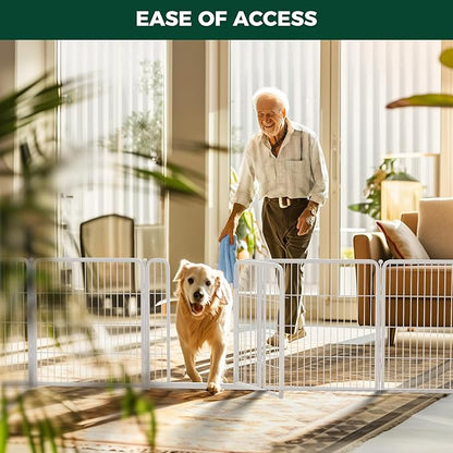 FXW Homeplus Dog Playpen for Indoor Use - Stress-Free and Safe Play, Heavy Duty 32 Inch 8 Panels Dog Pen for Puppies, Small and Medium Dogs, White_atented