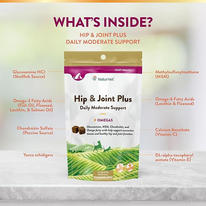 NaturVet Hip & Joint Plus Soft Chew (Bag) 120 ct