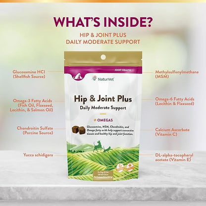 NaturVet Hip & Joint Plus Soft Chew (Bag) 120 ct