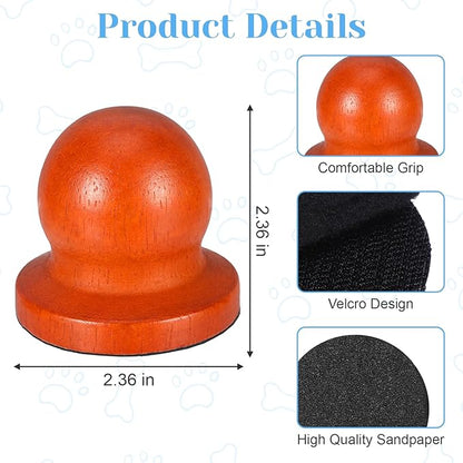 Dog Nail File for Wooden，Dog Scratch Pad for Nails with 3 Replaceable Sandpaper,Suitable for Pet Stores, Home Cats and Other Small Pets to Use (Light red)