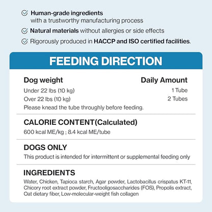 Doctor By Squeeze Probiotics for Dogs Gut Health Immunity Skin&Alllergy Care Diarrhea Relief Digestive Stomach Support with L. crispatus KT-11 Lickable Paste Formula Individually Packaged, Chicken