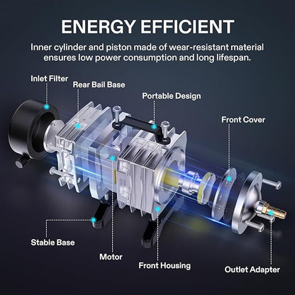 VIVOSUN 317GPH Commercial Air Pump 15W 6 Outlet 20 L/Min for Aquarium and Hydroponic Systems