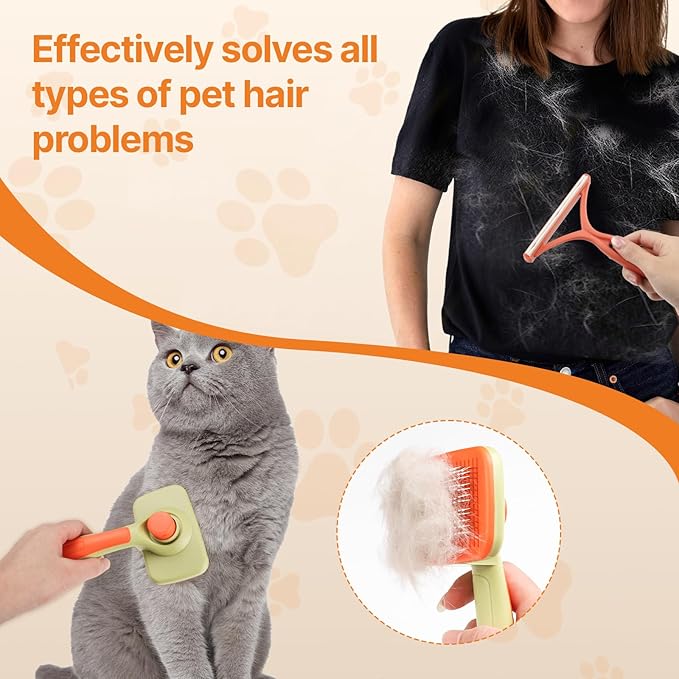 2 in 1 Carpet Rake for Pet Hair Removal, Reusable Pet Hair Remover, 54 Adjustable Long Handle Cat Dog Carpet Rake Scraper, Dog Hair Rake Brush for Rugs, Mats, Couch, Furniture