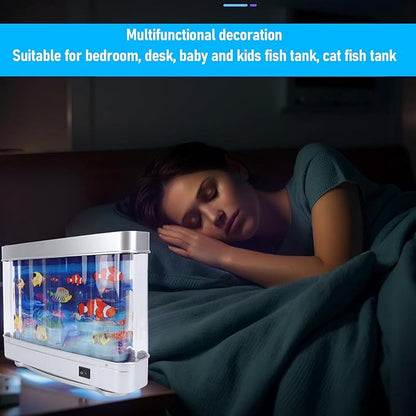 LED Tropical Fish Aquarium Night Light - Mini Artificial Aquarium with Moving Fish for Kids Baby - Unique Home Decor Gift