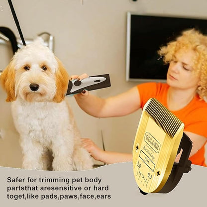 Adjustable 5 in 1 Blades Compatible with WAHL Arco,Bravura .Chromadoï¼_reativaï¼_igura Dog Clippers for Dogs Grooming(Gold/3PC)