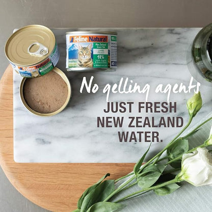 Feline Natural - BPA-Free & Gelatin Free Canned Cat Food - Beef & Hoki, 3oz (Pack of 24)