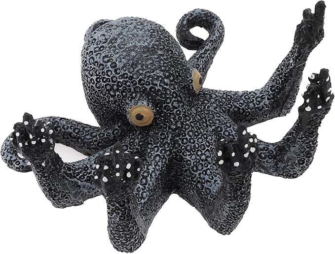 Fish Tank Decor, Octopus Aquarium Ornament, Funny Octopus Fish Tank Decorations, Resin Fish Tank Decoration, Black