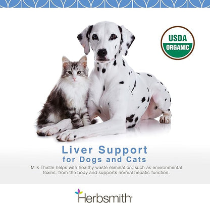 Herbsmith Milk Thistle Herbal Supplement for Dogs and Cats, 500gm Powder