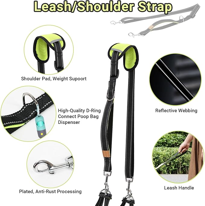 Adjustable Dog Wheelchair for Back Legs, Max 22 lbs - Includes High-Visibility Vest, Leash & Sling Lift, for Paralyzed, Injured, or Disabled Dogs