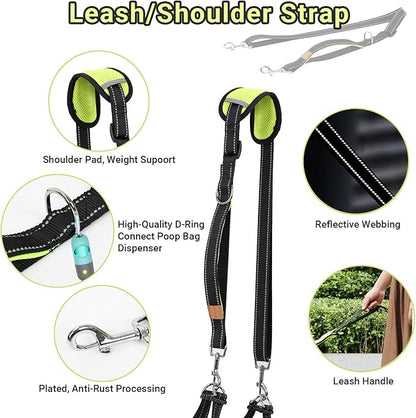 Adjustable Dog Wheelchair for Back Legs, Max 22 lbs - Includes High-Visibility Vest, Leash & Sling Lift, for Paralyzed, Injured, or Disabled Dogs