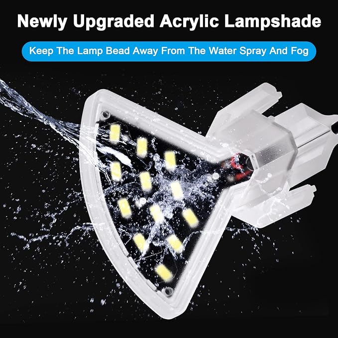 WEAVERBIRD Aquarium Light M3 Fan Shape Fish Tank LED Light 5W 12 LED Planted Clip Lamp for 4-10Inch 6mm Thick Fish Tanks