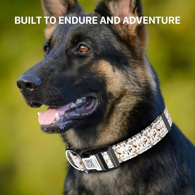 Reflective Dog Collars for Puppy Soft Nylon Camo Gray Sized XS