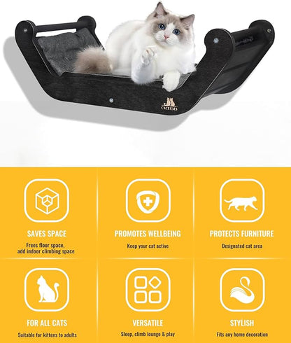 3 Large Steps & perches, Cat Climber Furniture for Indoor Cats, Modern Climbing Gym Jungle Design, Mount Scratcher - Decor Furniture, Easy Installation