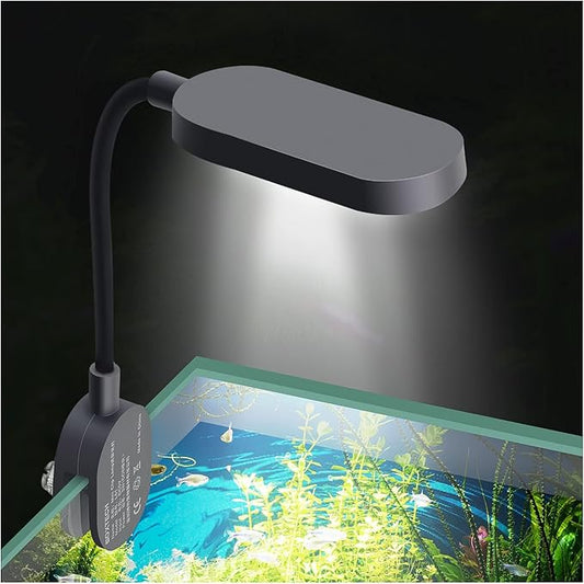 UPETTOOLS Aquarium Light with Adapter LED Clip on Fish Tank Light Small Full Spectrum USB Light 360° Rotation Lighting 5W