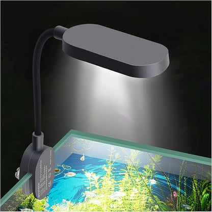 UPETTOOLS 3W Aquarium Light with Adapter LED Clip on 1-5 Gallon Fish Tank Light Small Full Spectrum USB Light 360° Rotation Lighting,for Betta Fish & Small Tank