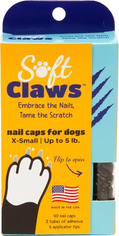 Soft Claws Canine Dog and Cat Nail Caps Take Home Kit, X-Small, Black