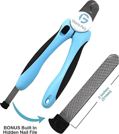 Cat Nail Clippers and Trimmers Set, Professional Pet Grooming Tools for Cats' Nails with Safety Guard, Free Nail File, Razor Sharp Blades, Meduim, Blue