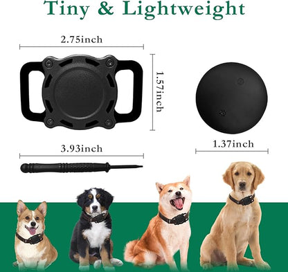 Dog Tracker, Pet Location Tracker with Collar Holder for Dogs, Item Finder MFi Certificated Tracking Device, No Monthly Fee, Waterproof, iOS Only, Work with Apple Find My (Black)